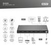 DIGITUS DS-55335 HDMI Switch 4x1-4 Inputs 1 Output - UHD 8K/60Hz HDTV : 7680 4320p - HDCP 2.3 & HDMI 2.1 - HDR, CEC, Deep Color, DTS, Dolby Digital, LPCM - for TV, Monitor, PS5, PS4, Xbox view 3