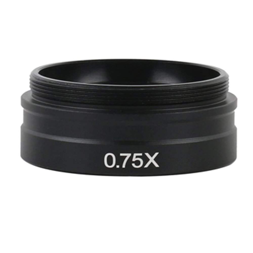 JOEBO Microscope Kit 0.75X 0.5X 2.0X 0.35X Auxiliary Objective Glass Len for 130X 180X C Mount Lens Microscope Lens Adapters(0.75X Objective)