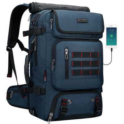 WITZMAN Carry on Travel Backpack for Men Women Airline Approved Convertible Nylon Duffle Backpack Luggage Bag (B682 Blue)