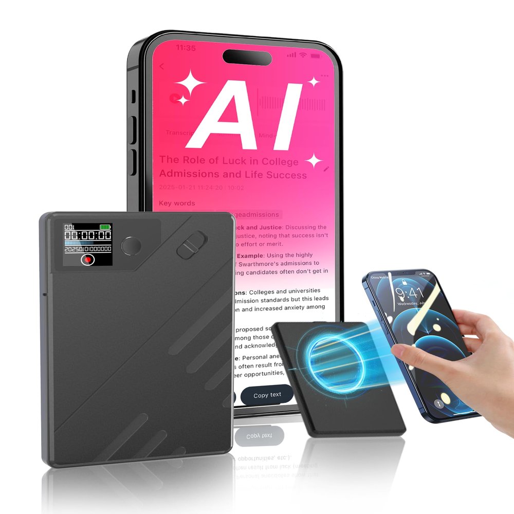 Ai Voice Recorder, Note Voice to Text Recorder W/Magnetic Case, App Control, Transcribe & Summarize with by Chatgpt, Support 112 Languages, 64GB Memory, Audio Recorder for Lectures, Meetings, Calls
