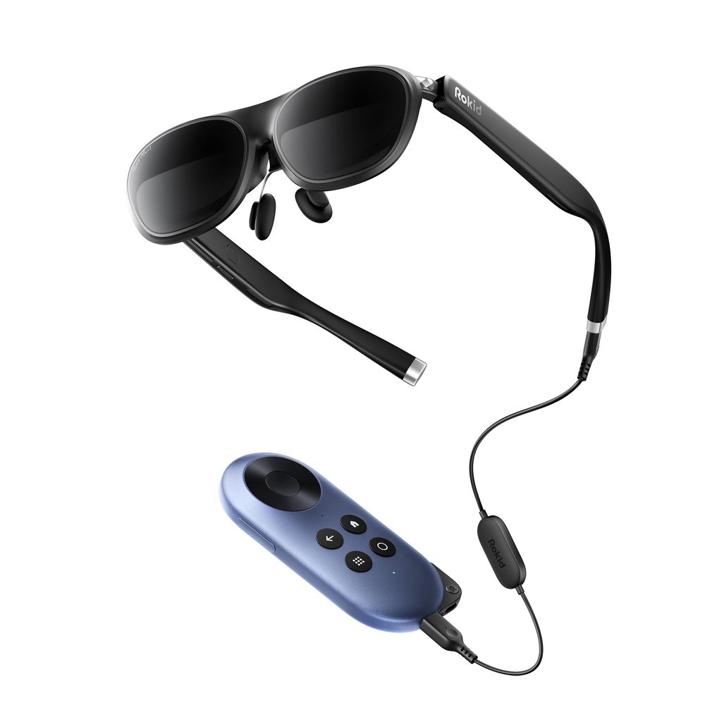 Rokid AR Joy Pack 2 AR Glasses, Smart Glasses Max 2 with Station, 160" Micro-OLED Display, Google Play, Media Streaming, HDCP Support & Cloud Gaming, Console, Android, Windows Compatible