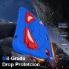 AKABEILA Compatible with Apple iPad mini 6 2021/iPad mini 7 2024 Tablet CaseLightweight Shockproof Rugged Protective Cover with Kickstand for Kids Children Boys Babies Blue Red view 3