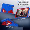 AKABEILA Compatible with Apple iPad mini 6 2021/iPad mini 7 2024 Tablet CaseLightweight Shockproof Rugged Protective Cover with Kickstand for Kids Children Boys Babies Blue Red view 4