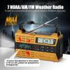 Audiocrazy Emergency Radio, 5000mAh Solar Hand Crank Weather Radio with NOAA/AM/FM/Bluetooth, Crank Radio with Flashlight&SOS for Outdoor/Home Yellow view 2