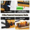 Audiocrazy Emergency Radio, 5000mAh Solar Hand Crank Weather Radio with NOAA/AM/FM/Bluetooth, Crank Radio with Flashlight&SOS for Outdoor/Home Yellow view 4