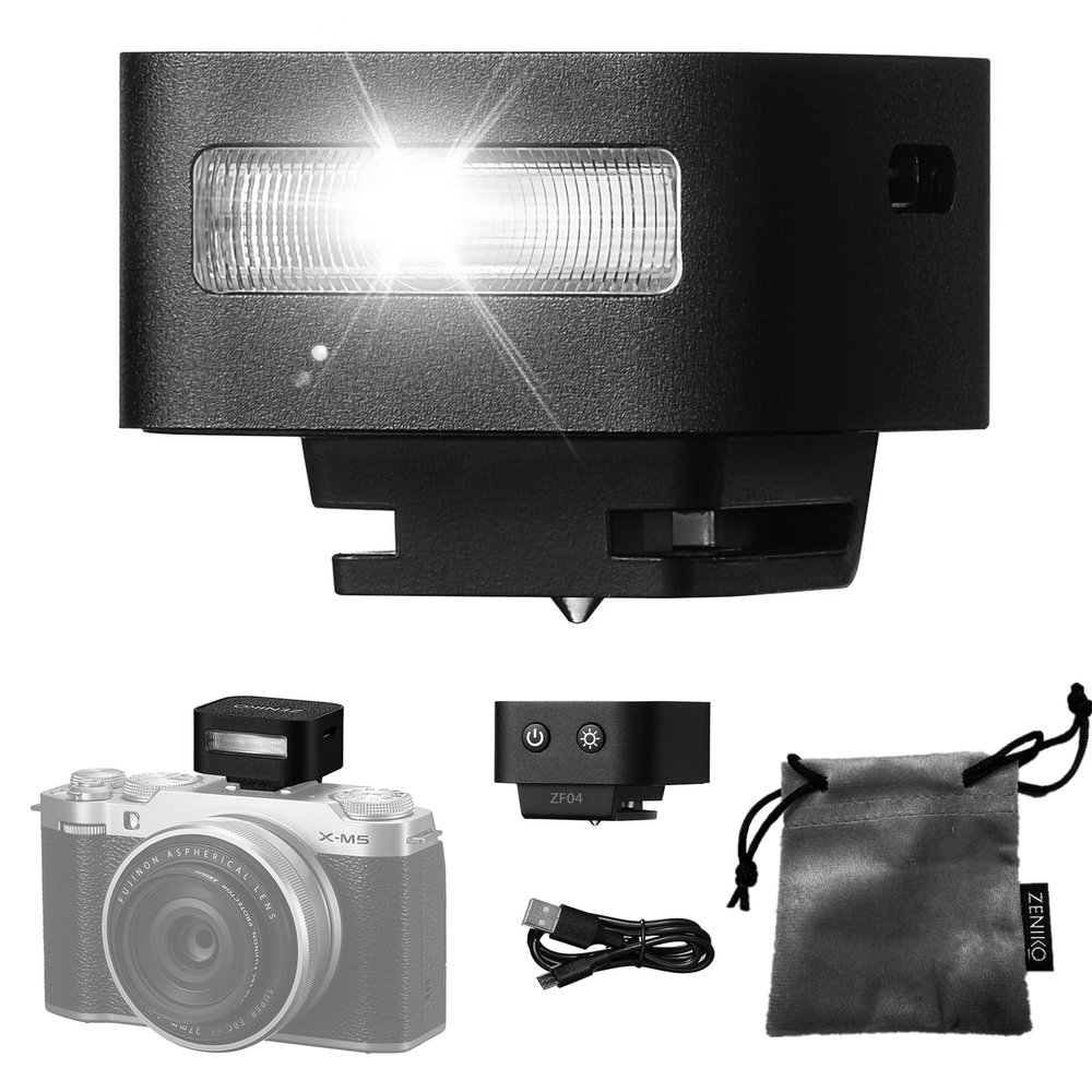 Zeniko ZF04 Mini Camera Flash Speedlite 2 Power Levels, 372 Flashes at Full Power CCT 6500k 200k with Universal Hot Shoe Mount,3s Fast Recycling for Sony/Canon/Nikon DSLR (Black, ZF04)