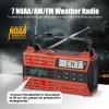 Audiocrazy Emergency Crank Radio, 5000mAh/18500mWh Solar Hand Crank Radio, AM/FM/NOAA Weather Radio with Bluetooth,Type C Charger, 3 Mode Flashlight,Reading Lamp for Emergency& Camping Red view 2