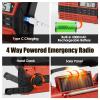 Audiocrazy Emergency Crank Radio, 5000mAh/18500mWh Solar Hand Crank Radio, AM/FM/NOAA Weather Radio with Bluetooth,Type C Charger, 3 Mode Flashlight,Reading Lamp for Emergency& Camping Red view 4