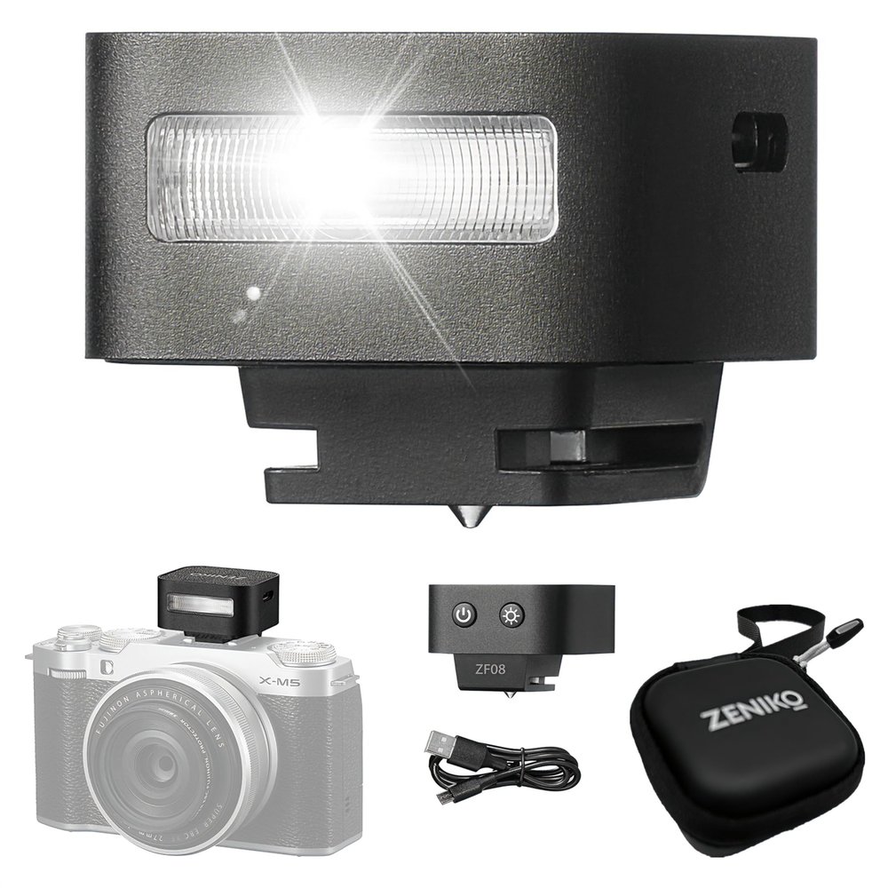 Zeniko ZF08 Mini Camera Flash Speedlite- On Camera Flash GN16, 5 Power Levels, CCT 6500k 200k with Universal Hot Shoe Mount 3s Fast Recycling for Sony/Canon/Nikon/Panasonic/Olympus(Black,ZF08)