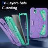 AKABEILA Compatible with Apple iPad mini 6 2021/iPad mini 7 2024 Tablet CaseLightweight Shockproof Rugged Protective Cover with Kickstand for Kids Children Boys Babies Purple Mint Green view 2