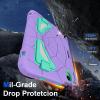 AKABEILA Compatible with Apple iPad mini 6 2021/iPad mini 7 2024 Tablet CaseLightweight Shockproof Rugged Protective Cover with Kickstand for Kids Children Boys Babies Purple Mint Green view 3