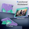 AKABEILA Compatible with Apple iPad mini 6 2021/iPad mini 7 2024 Tablet CaseLightweight Shockproof Rugged Protective Cover with Kickstand for Kids Children Boys Babies Purple Mint Green view 4
