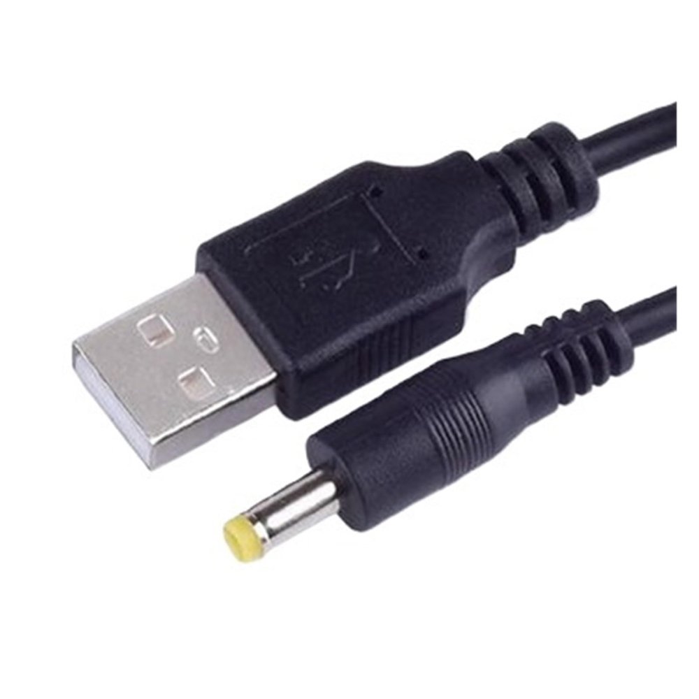 ACGTUY Power Cable USB to DC 4.0mm X 1.7mm 2.0x0.6mm 2.5x0.7mm 3.5x1.35mm 5.5x2.1mm 5.5x2.5 1.0M 2A Support 5V Connector Cable(DC 4.0x1.7,Black Straight)