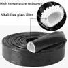 10 Feet Length Heat Shielded Fire Thermo Armor Fire Sleeve 3/8" ID,Silicone Coated Fiberglass Heat Protection for Automotive Hose Lines & Electrical WiringBlack 3/8" x10 Feet view 3