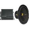 Kicker 50CWCS124 CompC 12" Subwoofer, Single 4-Ohm with CXA8001 Amp Bundle view 1