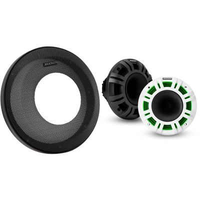 Kicker 48KMXL65 6.5" 4-Ohm RGB-LED KMXL Horn-Loaded Marine Coaxial Speakers, Pair (Includes Powersports Grilles)