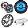Clarion Marine 4 Channel Amp & Premium 6.5" w/ 10" Grey Grill Boat Audio Upgrade Bundle view 1