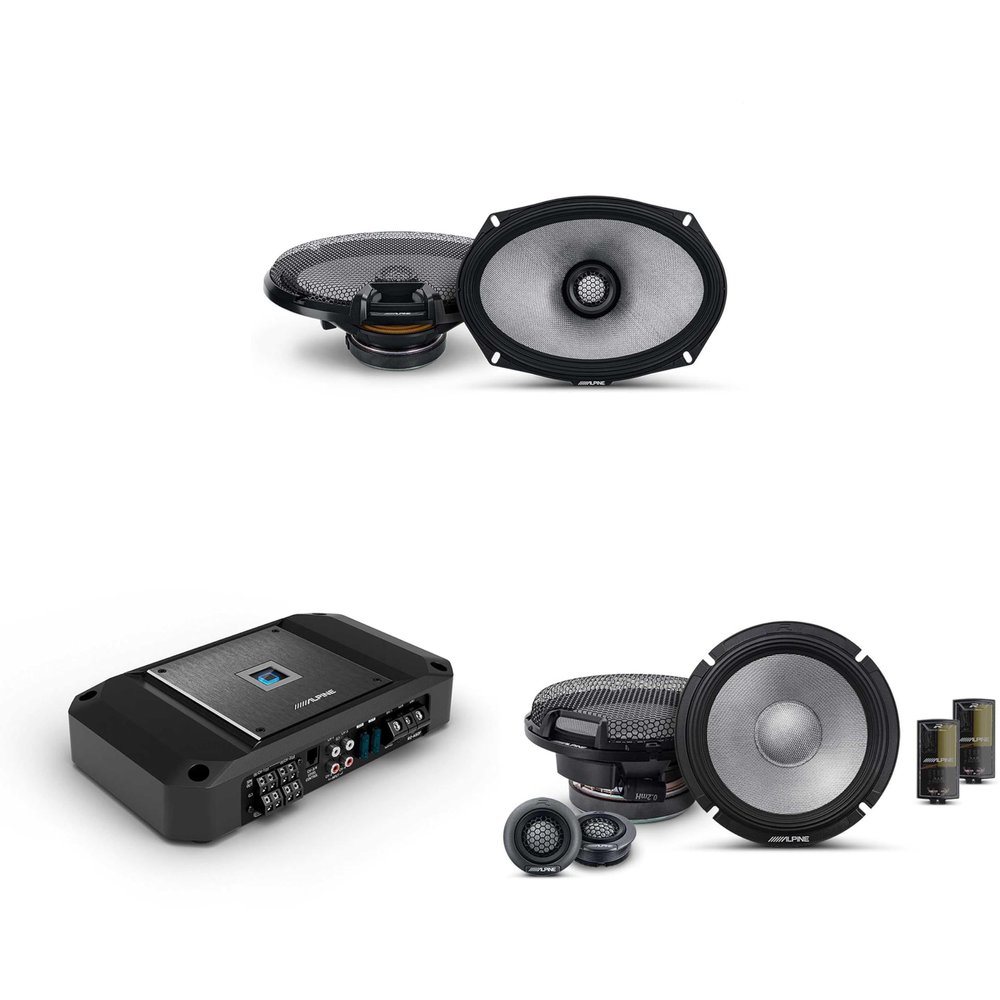 Alpine R2 4 Channel Amp & R2-S65C 6.5" & R2-S69 Audio Upgrade Bundle