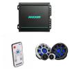 Kicker Premium Marine 6.5" Component Speaker and Amplifier Bundle Includes LED Remote (51MSS65 & 48KMA1502) view 1