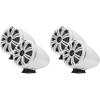 KICKER (2 Pair KMFC8W 8" Flat Mount Loaded Marine Wake Towers with 46KM84L Speakers - White Grills and Enclosures view 1