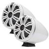 KICKER (2 Pair KMFC8W 8" Flat Mount Loaded Marine Wake Towers with 46KM84L Speakers - White Grills and Enclosures view 2