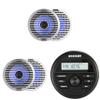 KICKER KMC2 Gauge Mount Marine Grade Receiver & (2 Pair) 51KM614FL 6.5" Thin-Mount LED Speakers Bundle view 1
