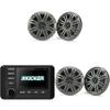 Kicker 46KMC4 Marine Gauge-Style Source & (2 Pair) 45KM44 4" Marine Speakers Bundle view 1