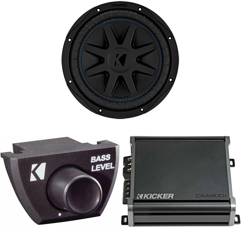 Kicker 50CVX102 CompVX 10 in Sub 46CXA8001 Amp Bundle