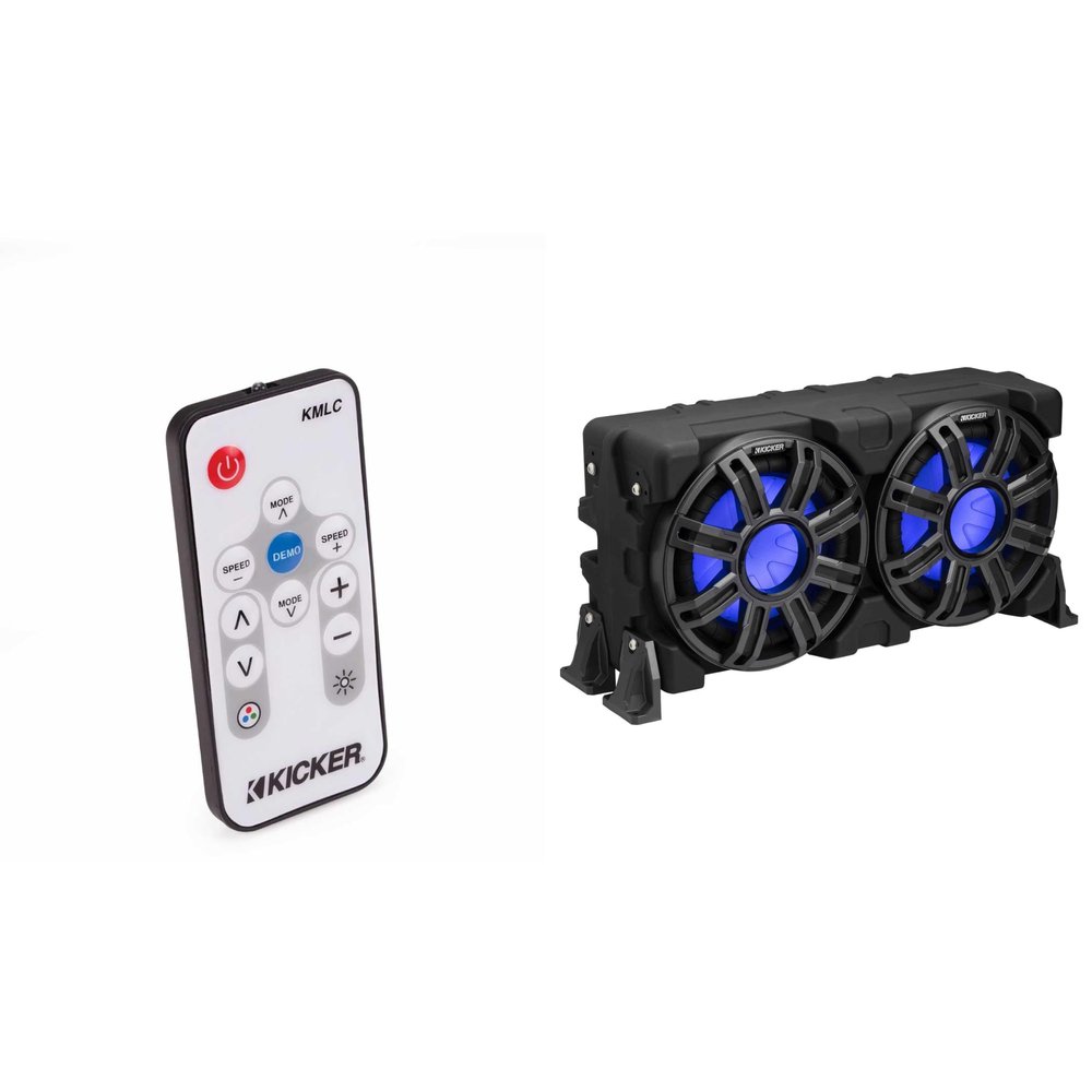Kicker 51MWLE104 - MWE 10-Inch Loaded Premium Marine Sub Encl w/Passive Radiator 4ohm (Includes LED Remote)