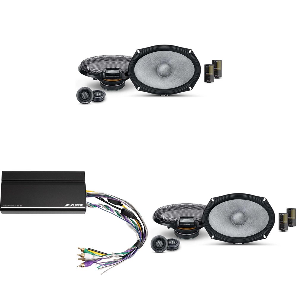 Alpine KTA-450 4 Ch.Power Pack Amp w/ (2) R2-S69C R-Series Speakers