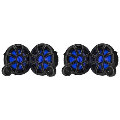 Kicker 51MSS84 - MSS 8-Inch Premium Marine 4-Ohm LED Component System, Pair, (2) Pairs