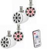 Kicker (2 Pair) KMTC65W 6.5" Loaded Marine Wake Tower Enclosures with 45KM654L Speakers - White Grills and Enclosures (Includes LED Remote) view 1