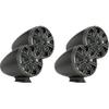 Kicker (2 Pair) KMFC8 8" Flat Mount Loaded Marine Wake Towers with 46KM84L Speakers - Charcoal Grills with Black Enclosures view 1