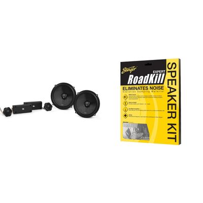 JBL STADIUM62CF 6 1/2" Stadium Series Step-up Car Audio Component Speaker System with RKXSK Roadkill Speaker Sound Deadening Kit 2-Peice: 1.7sq-ft Total (10 x 12)