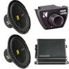 Kicker (2) 50CWCD124 CompC 12" Subwoofer, Dual 4-Ohm with CXA8001 Amp Bundle (Includes Bass Knob) view 1