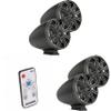 Kicker (2 Pair) KMFC8 8" Flat Mount Loaded Marine Wake Towers with 46KM84L Speakers - Charcoal Grills with Black Enclosures (Includes LED Remote) view 1