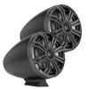 Kicker (2 Pair) KMFC8 8" Flat Mount Loaded Marine Wake Towers with 46KM84L Speakers - Charcoal Grills with Black Enclosures (Includes LED Remote) view 2