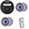 KICKER KMC2 Gauge Mount Marine Grade Receiver & (2 Pair) 51KM614FL 6.5" Thin-Mount LED Speakers w/ 41KMLC Led Remote Bundle view 1