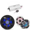 Clarion Marine 4 Channel Amp & Premium 6.5" w/ 12" Black Grill Boat Audio Upgrade Bundle view 1