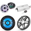 Clarion Marine 4 Channel Amp & Premium 7.7" w/ 10" Grey Grill Boat Audio Upgrade Bundle view 1
