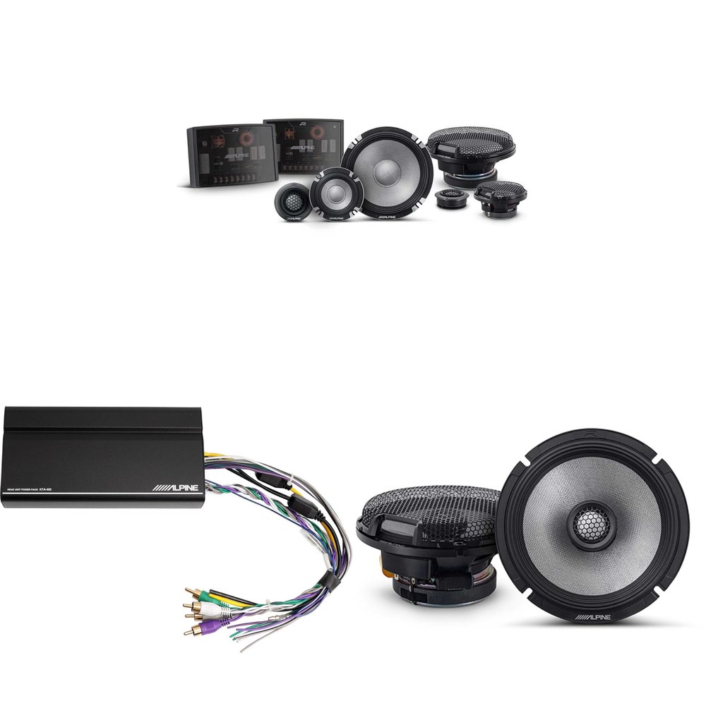 Alpine KTA-450 4 Ch.Power Pack Amp w/ R2-S653 & R2-S65 R-Series Speakers