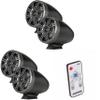 Kicker (2 Pair) KMFC65 6.5" Flat Mount Loaded Marine Wake Towers with 46KM654L Speakers - Charcoal Grills with Black Enclosures (Includes LED Remote) view 1