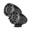 Kicker (2 Pair) KMFC65 6.5" Flat Mount Loaded Marine Wake Towers with 46KM654L Speakers - Charcoal Grills with Black Enclosures (Includes LED Remote) view 2