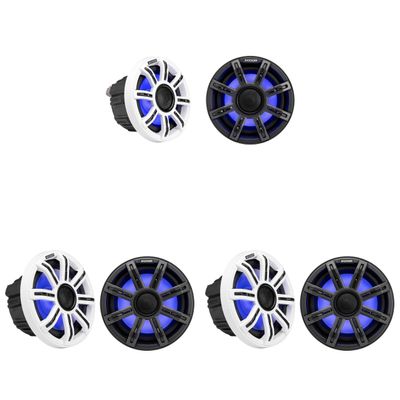 KICKER 51MSC84 - MSC 8-Inch Premium Marine 4-Ohm LED Coaxial System (2 Pair) & 51MSC65 6.5" Coaxial Bundle