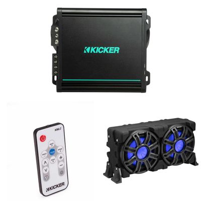 KICKER 51MWLE104 10 in Marine Subwoofer 48KMA8001 Amp Bundle