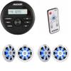 Kicker KMC2 Gauge Mount Marine Grade Receiver & (2 Pair) 51KM604WL 6.5" White LED Speakers w/ 41KMLC Led Remote Bundle view 1