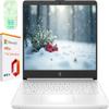 HP 14" Business Laptop Computer with Microsoft Office 365, Intel Quad-Core Processor, 1.1TB Storage (1TB OneDrive+64GB eMMC), 16GB RAM, Windows 11 Laptop, PLUSERA Earphones, White view 1