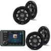 Kicker 46KMC5 Premium Marine Gauge-Style Source & (2 Pair) 51PSC654 Powersports Speakers Bundle view 1