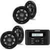 Kicker 46KMC3 Marine Gauge-Style Source & (2 Pair) 51PSC654 6.5" Powersports Speakers Bundle view 1