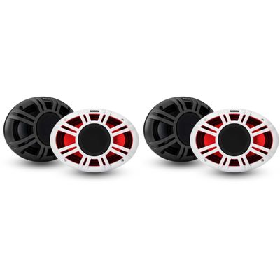 Kicker (2) 48KMXL69 6x9 4-Ohm RGB-LED KMXL Horn-Loaded Marine Coaxial Speakers, Pairs